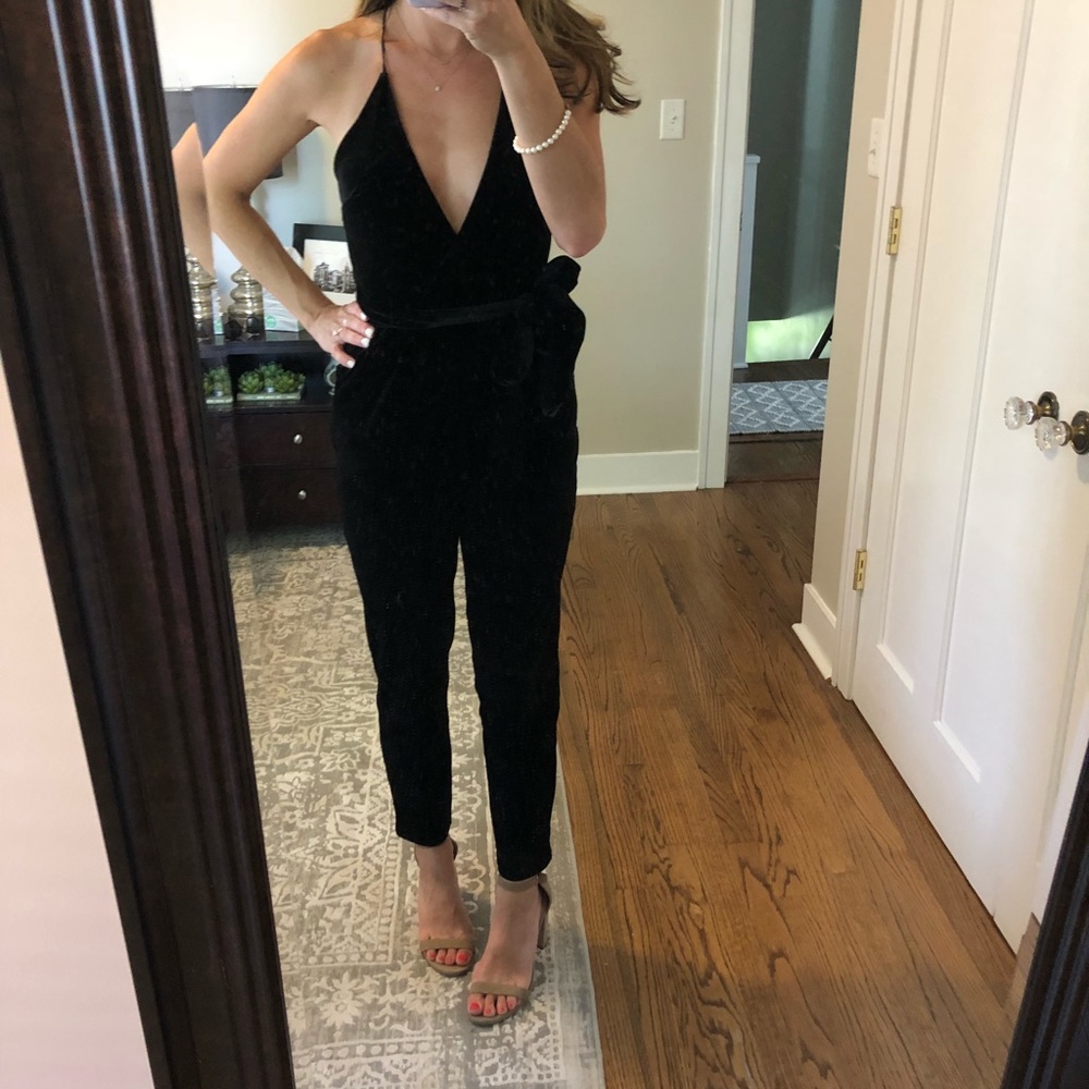 Velvet jumpsuit.